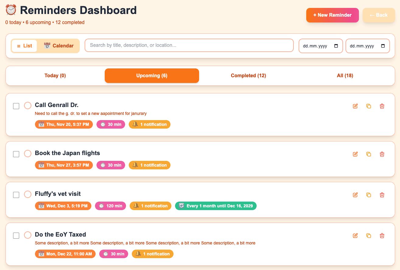 Smart Reminders - Custom notifications and AI-assisted reminder setup